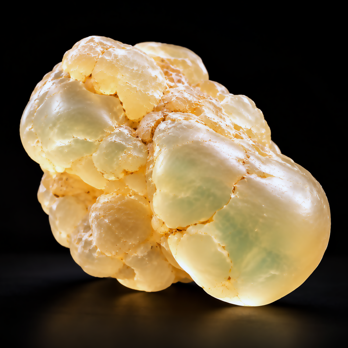 Dhofar Royal Hojari frankincense golden translucent resin tears against a black background.