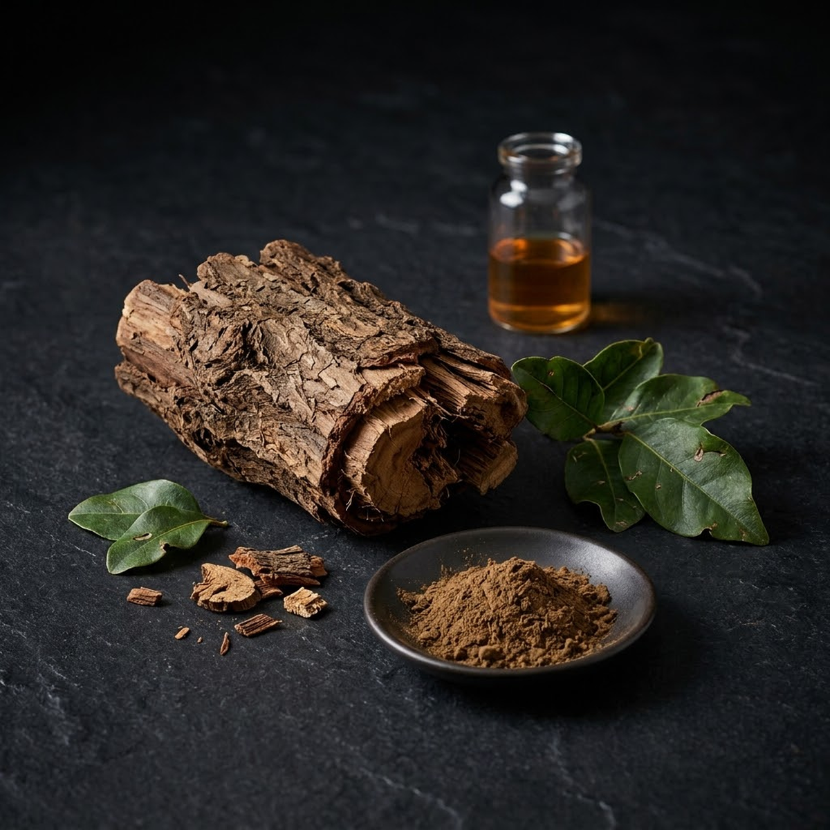 Raw botanical bark, leaves, powder and extract for the Botanicals & Extracts collection